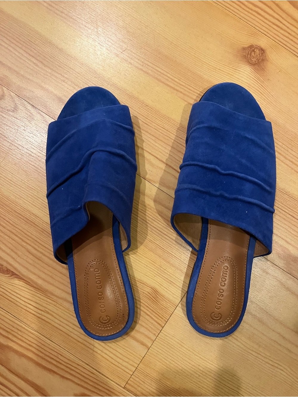 Corso Como Cobalt Blue Suede Slide Mules